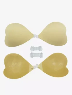 Pasties Ball Acrylic Triangle Buttons Pink Enhanced Strapless Push-Up Heart-Shaped Silicone Bra