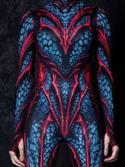Patterned Zentai Suits Woman Sexy Bodysuit Suit Color Element Adults High-waisted Sports Jumpsuit Cosplay Costumes