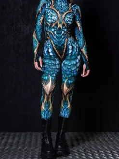 Patterned Zentai Suits Woman Sexy Bodysuit Suit Color Element Adults High-waisted Sports Jumpsuit Cosplay Costumes