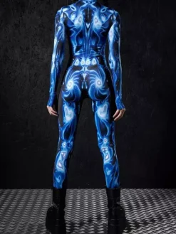 Patterned Zentai Suits Woman Sexy Bodysuit Suit Color Element Adults High-waisted Sports Jumpsuit Cosplay Costumes
