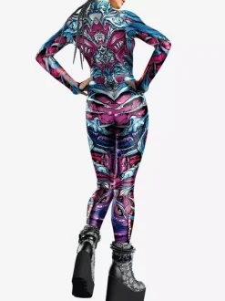 Patterned Zentai Suits Woman Jumpsuit Color Element Blue Muscle Bodysuit Adults High-waisted Cosplay Costumes Sexy Suit