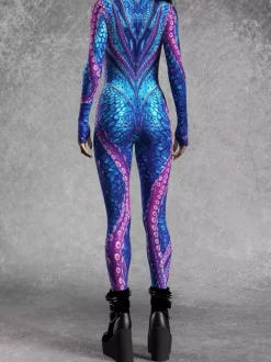 Patterned Zentai Suits Women Jumpsuit Bodysuit Punk Hyun Color Zentai Catsuits