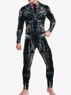 Patterned Zentai Suits Catsuit Costumes Futuristic Mechanical Armour Jumpsuit Cool Fighter Cosplay Bodysuit 3D Printed Steampunk Come Party Shows Men Zentai Suit