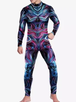 Patterned Zentai Suits Catsuit Costumes Futuristic Mechanical Armour Jumpsuit Cool Fighter Cosplay Bodysuit 3D Printed Steampunk Come Party Shows Men Zentai Suit