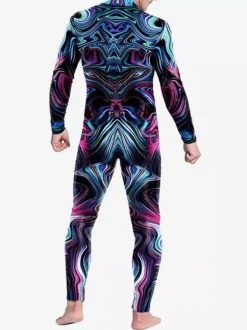 Patterned Zentai Suits Catsuit Costumes Futuristic Mechanical Armour Jumpsuit Cool Fighter Cosplay Bodysuit 3D Printed Steampunk Come Party Shows Men Zentai Suit