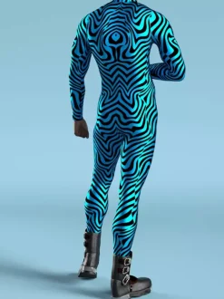 Patterned Zentai Suits Mechanical Cyber Armor Outfit Jumpsuit Cosplay Punk Bodysuit Steampunk Costume Party Shows Men Cool Zentai Suit