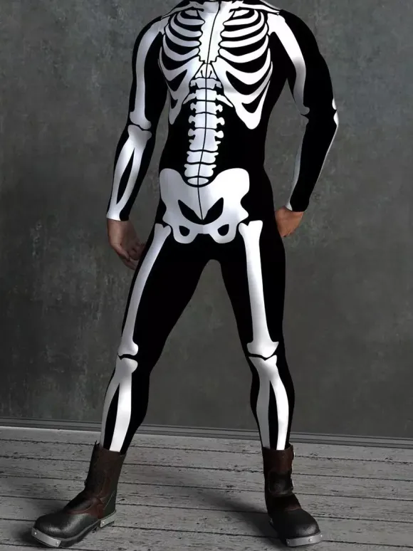 Patterned Zentai Suits Skeleton Bone Bodysuit 3D Printed Anatomical Tight Jumpsuit