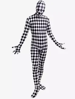 Patterned Zentai Suits Morph Suit Split Color Plaid Lycra Spandex Zentai Suit Unisex Full Body Suit