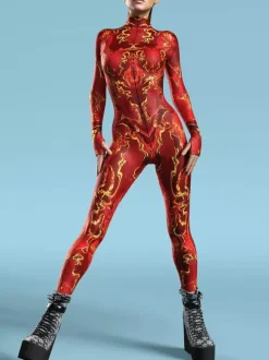 Patterned Zentai Suits Ocean Tie Dyeing Cosplay Costumes Jumpsuit Party Jumpsuits Carnival Woman Zentai Body Clothes Tights Body One-piece