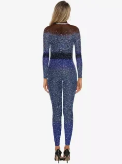 Patterned Zentai Suits Sexy Catsuits For Women Pearl Print Jumpsuit Stage Catwalk Yoga Zentai Suit