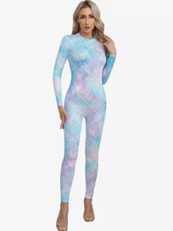 Patterned Zentai Suits Women's Sexy Catsuit Fish Scale Print Lycra Spandex Costumes