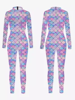Patterned Zentai Suits Women's Sexy Catsuit Fish Scale Print Lycra Spandex Costumes