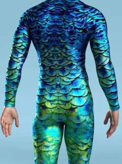 Patterned Zentai Suits Zebra Camouflage Print Bodysuit 3D Optical Illusion Tight Jumpsuit