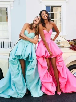 Peach Prom Dress 2026 A-Line Strapless Sleeveless Party Dresses Free Customization
