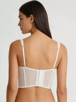 2-Piece Lingerie Cut Out White Bra Panty Sets
