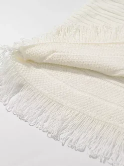 2-Piece Sets Women's Clothing Skirt Set White Elegant Fringe Turndown Long Sleeves Sets