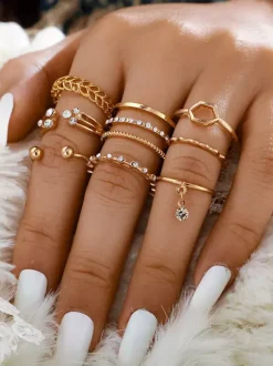 8 Pieces Rings Set For Women 2026