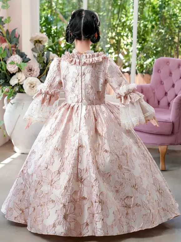 Pink VictorianDress Rococo Costumes Girl's Ruffles Dress