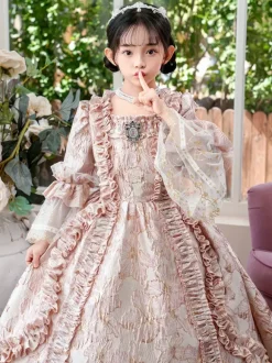 Pink VictorianDress Rococo Costumes Girl's Ruffles Dress