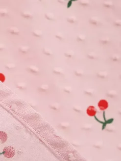Pink Cherry Print Halter A Line Midi Dress For Women Sweet Summer
