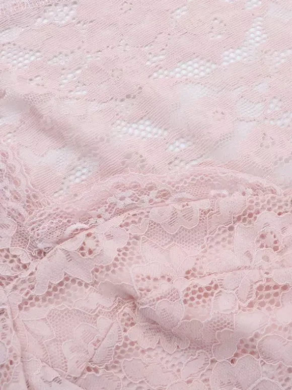Pink Corset Style Lace Top For Women - Elegant Long Sleeve Sweetheart Bustier Blouse - Spring Night Out Clubwear 2026