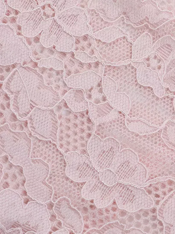 Pink Corset Style Lace Top For Women - Elegant Long Sleeve Sweetheart Bustier Blouse - Spring Night Out Clubwear 2026