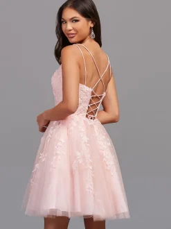 Pink Homecoming Dress 2026 Short A-Line Jewel Neck Lace Tight Homecoming Outfits Free Customization