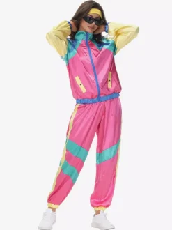 Pink 90's Retro Tudor Dress Costumes Hip Pop Costume Oufits