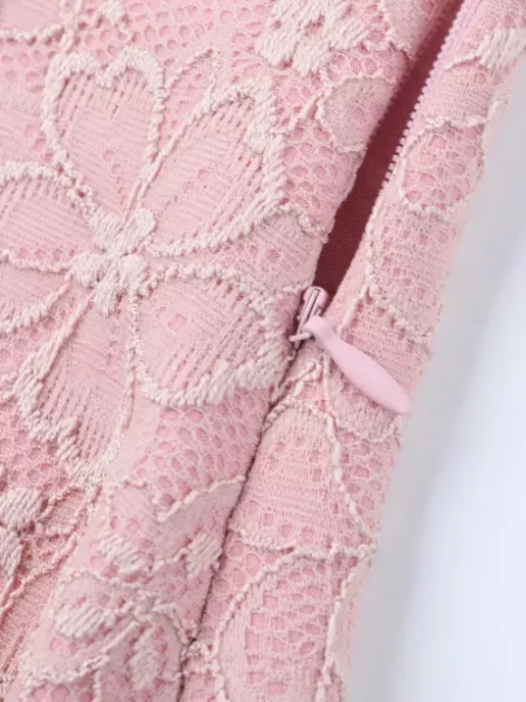 Pink Fairycore Lace Jumpsuit For Women - Tie Front Flare Leg Romper - Summer Romantic Date Night Party Wear 2026