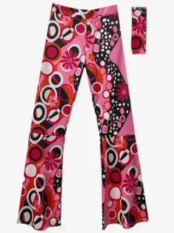 Pink Retro Tudor Dress Costumes Women's Floral Print Polyester Pants Accessory Retro Marie Antoinette Costume Vintage Clothing
