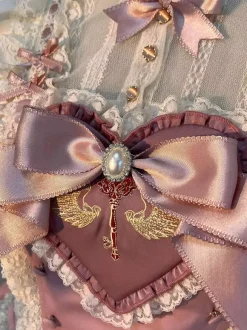 Pink Sweet Lolita Dress Sweetheart Bows Ruffles Skirt Lolita Dress