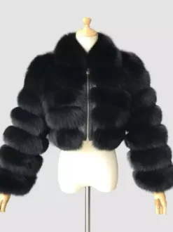 Plush Faux Fur Coat Turndown Collar Winter Short Jacket For Women 2026