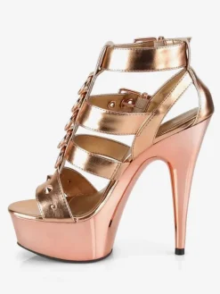 Pole Dance Shoes High Heel Sexy Sandals Black Leather Peep Toe Gladiator Sexy Platform Sandals Stripper Shoes