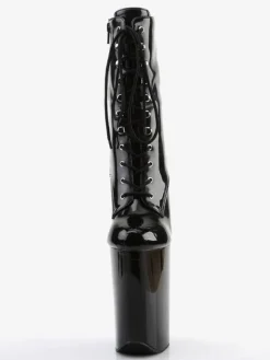 Pole Dance Shoes Women Sexy Boots Round Toe Zipper Zipper Stiletto Heel Rave Club Black Thigh High Boots Over The Knee Boots Stripper Shoes
