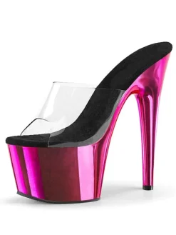 Pole Dance Shoes Women's Sexy Metallic Platform Stiletto Heel Mule Sandals