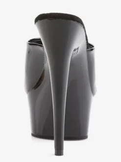 Pole Dance Shoes High Heel Sexy Sandals Black Leather Peep Toe Stiletto Flatform Sandals Stripper Shoes