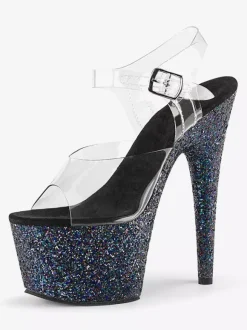 Pole Dance Shoes Women Sexy Sandals Light Gold Leather Peep Toe 2.8 Platform Sandals Stripper Shoes