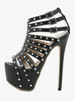 Pole Dance Shoes Women's Strappy Studs Platform Heels