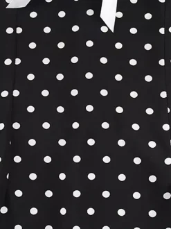 Polka Dot Maxi Dress For Women - Black Vintage Peter Pan Collar Bodycon Pencil Dress - Summer Date Night 2026