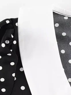 Polka Dot Maxi Dress For Women - Black Vintage Peter Pan Collar Bodycon Pencil Dress - Summer Date Night 2026