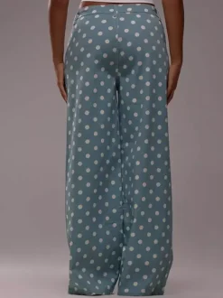 Polka Dot Wide Leg Jeans For Women - Retro Inelastic Straight Trousers - Spring Chic Streetwear 2026