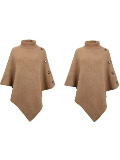 Poncho For Women High Collar Cape Spring Outerwear