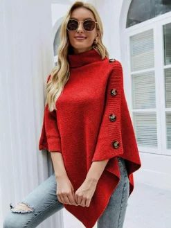 Poncho For Women High Collar Cape Spring Outerwear