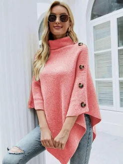 Poncho For Women High Collar Cape Spring Outerwear