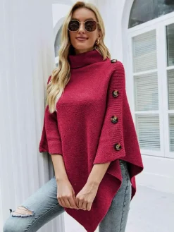 Poncho For Women High Collar Cape Spring Outerwear