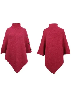 Poncho For Women High Collar Cape Spring Outerwear