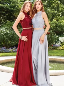 Prom Dress 2026 A-Line Halter Lace Sleeveless Pageant Dresses
