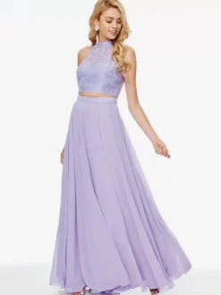 Prom Dress 2026 A-Line Halter Lace Sleeveless Pageant Dresses