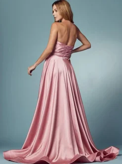 Prom Dress 2026 A-Line Sweetheart Neck Satin Sleeveless Pockets Party Dresses