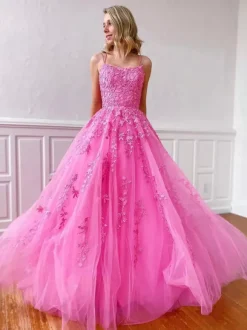Prom Dress 2026 Lavender A-Line V-Neck Sleeveless Lace-Up Backless Criss-Cross Long Lace Party Dresses Wedding Guest Dresses Free Customization